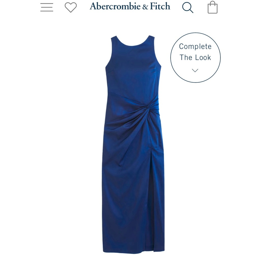 Abercrombie draped skirt maxi dress in blue XS